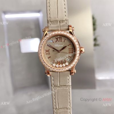 Knockoff Chopard Happy Sport Watch Rhodium Grey Rose Gold quartz